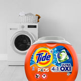 Tide PODS Liquid Laundry Detergent Soap Pacs, 4-n-1 Ultra Oxi, HE Compatible, Built in Pre-treater for Stains, 57 Count