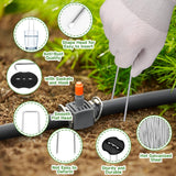 JELNER Garden Stakes,6 Inch 11 Gauge 100pcs Galvanized Landscape Staples + 100pcs Gaskets + 1Pick Hook, Tent Stakes Landscaping Fabric SOD Pins for Weed Fabric Barrier,Groud Cover,Fence