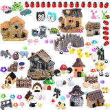 Homlone 105 Miniature Fairy Garden Accessories, Fairy Garden Kit, Fairy Garden Animals, Miniature Figurines, Micro Landscape Ornaments Kit, Garden DIY Kit for Dollhouse Decoration Plant House Decor