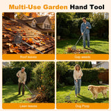 Heavy Duty Garden Rake, Metal Leaf Rake with 73 Inch Adjustable Handle and 25 Tines for Lawn, Yard, Garden Beds, Leaves, Debris and Shrubs