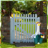 EKOREST Gardener Porch Goose Outfits for 23 Inch Lawn Statue, Summer Gardener with Flower Pot and Shovel Costume for Plastic/Cement Statue, Spring Sculpture Clothes for Yard Patio Party Decoration