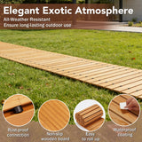 Buymoth 12FT Wooden Garden Pathway,Roll Out Decorative Straight Walkway