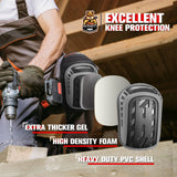 REXBETI Knee Pads for Work, Construction Knee Pads for Men, Heavy Duty Comfortable Anti-slip Foam Gel for Gardening Flooring and Cleaning, Strong Stretchable Straps, Gray