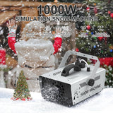 1000W Snow Machine Remote & Manual Control Snowflake Making Adjustable Snowflake Size Snowmaker Perfect for Christmas,Weddings and Theatrical Effects (Grey, 1)