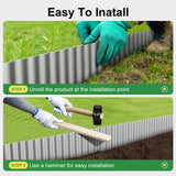 Land Guard Corrugated Garden Edging Border,12" x 50' Landscape Paver Edging, Tall Landscape Edging, Fence for Garden, Flower Bed, Lawn and Landscape Edging (Silver)
