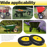 4.80/4.00-8 Solid Wheelbarrow Tire and Wheel 16" Flat-Free Tire with 3" Centered Hub 5/8" & 3/4" Bearings Fits Garden Cart, Hand Truck, Wagon,Trolleys and Trailers