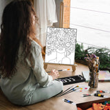 Cholemy 36 Pcs Paint and Sip Kit for Adults 8''x10'' Pre Drawn Canvas for Painting DIY Afro Acrylic Painting Kit Wood Easel Brushes Date Night Bulk for Christmas Party Gifts(Flower Lady)