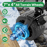 BEAU JARDIN Folding Push & Pull Beach Wagon 500 lbs Collapsible Foldable Wagons with Push Handle All Terrain Wheels Grocery Utility Camping Skiing Ice Fishing Sports Garden Wagon Cart Blue
