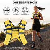 APEXUP Weighted Vest with 5lbs/10lbs/15lbs/20lbs/25lbs/30lbs Weights and Reflective Stripe, Weight Vest Men Women for Workout, Strength Training, Running (Yellow, 10lbs)