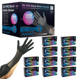 Raxwell Disposable Black Nitrile Rubber Gloves - Heavy-Duty Mechanic & Working Gloves - Textured Grip for Painting & Cleaning - Powder & Latex Free for Cooking & Serving - Medium, 6.5 mil, 1000 ct