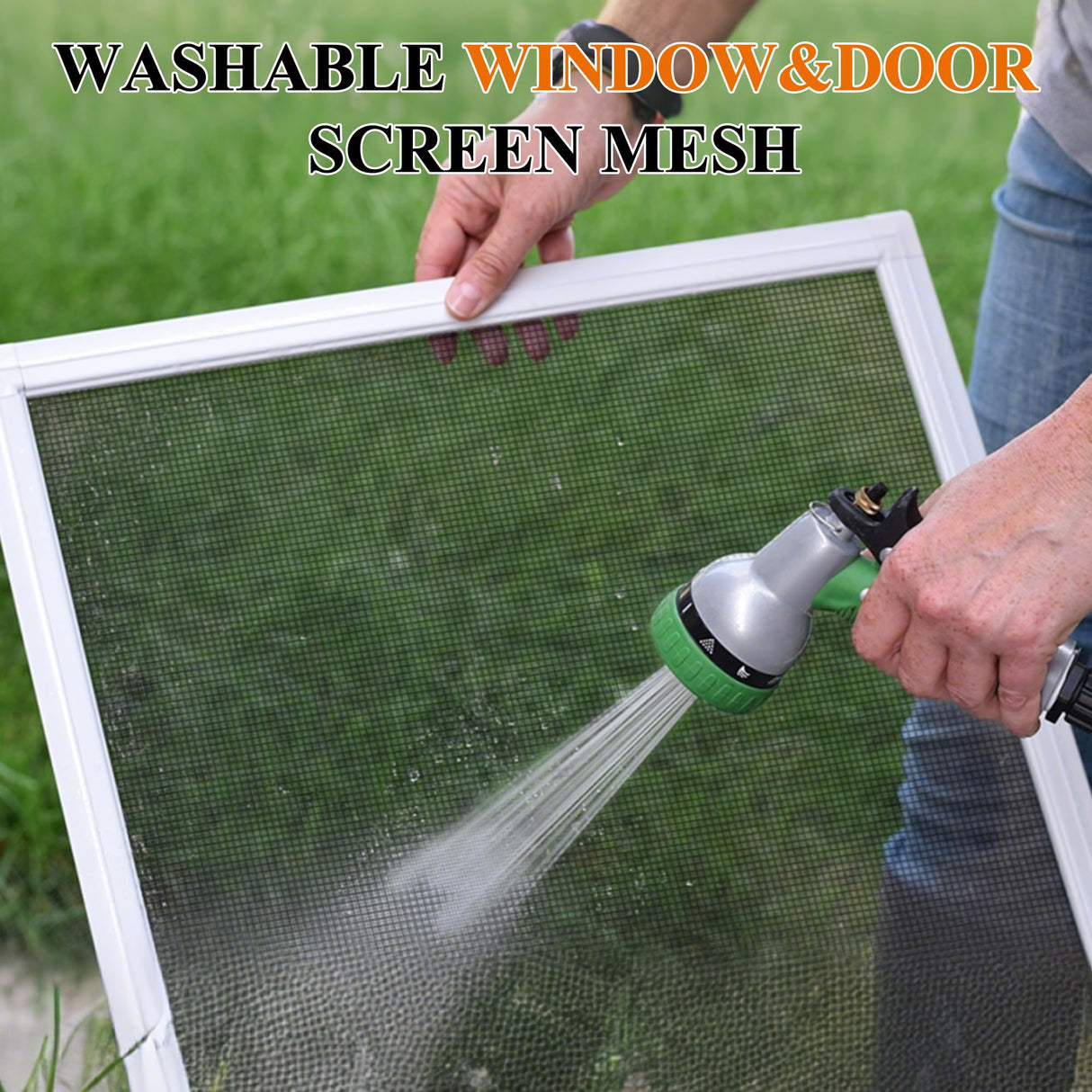 MAGZO Pet Proof Window&Door Screen Replacement Mesh, 48" W x 99" L, Best Vinyl Coated Polyester Dog Cat Resistant Heavy Duty, Net Netting Curtain Wire Roll Repair Kit for Patio/Porch/Sliding, Black