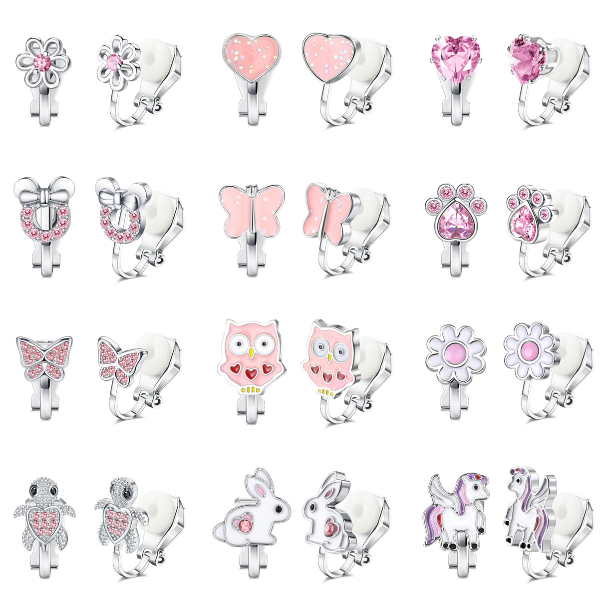 FUNRUN JEWELRY 12 Pairs Clip On Earrings for Women Non Pierced Fake Earring