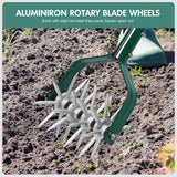 YEELOR Rotary Cultivator Garden Tool with Durable Aluminum Gears