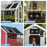Fanspex Solar 2 Fan Kit with 66.6 Wh Battery Backup, 50W Solar Panel Powered Rechargeable Weatherproof Fans for Chicken Coop, Greenhouse & Shed