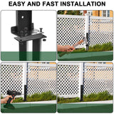 TOPZEA 2 Pack Fence Post Repair Kit, Heavy Duty Steel Stabilizer Stakes, Ground Anchors Spike to Fix Leaning/Tilted/Broken Wood Posts, Metal Support for Garden & Yard Fencing, Black