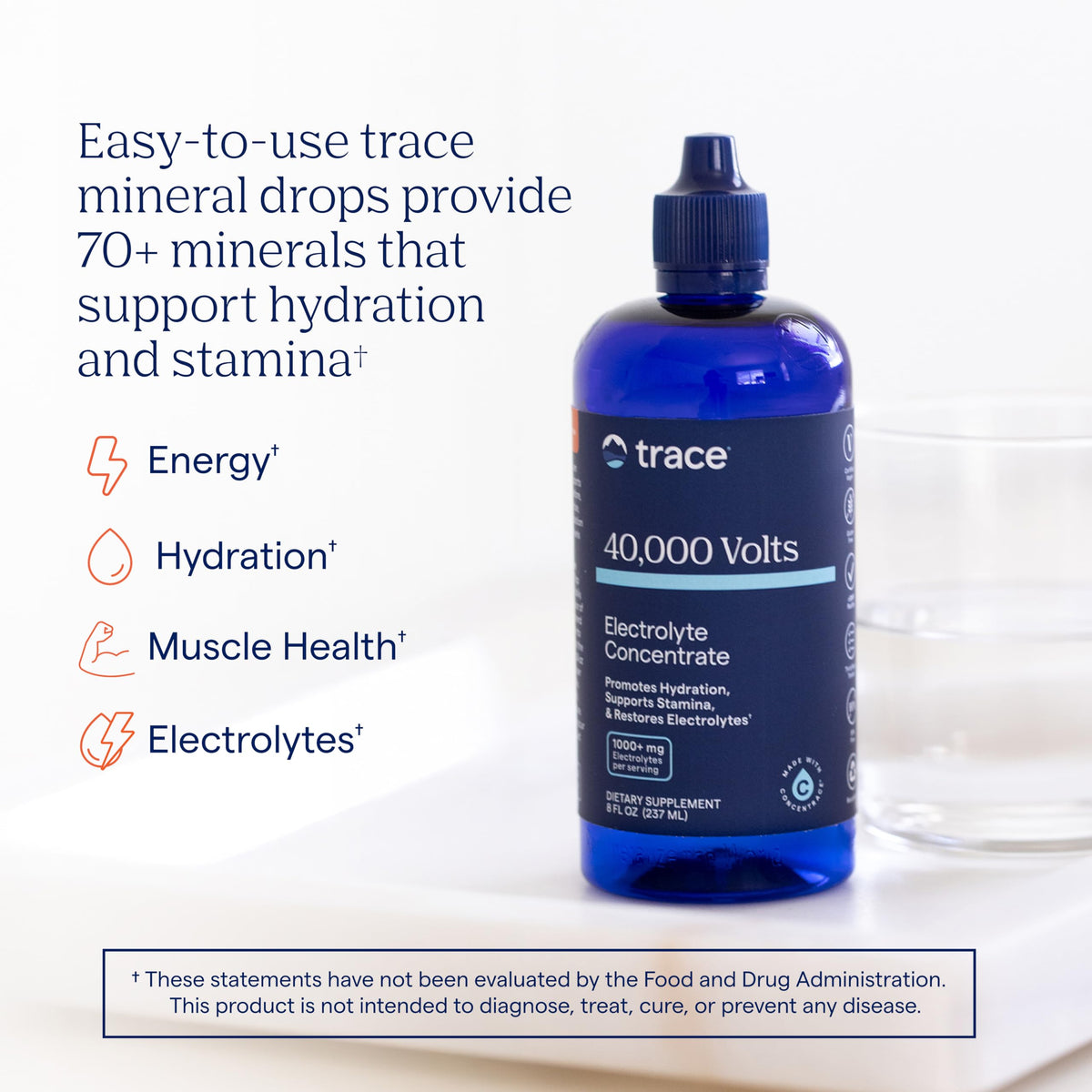 Trace Minerals 40,000 Volts Electrolyte Concentrate, 48 Servings