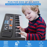 Pyle, Electric 49 Keys-Portable Digital Musical Karaoke Piano Keyboard-8 Rhythms 16 Tones, Stereo Speakers, Rechargeable Battery-Wired Microphone-Beginners Kids Adult PKBRD4113 (PKBRD4113.3)