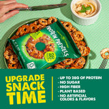 Crisp Power Protein Pretzels, Everything, High Protein Vegan Keto Snack, 28 G Plant Based Protein, Low Carb Crunchy Pretzel Snacks, Sugar Free, No Seed Oils, 1.75 oz Bags, 6 Pack