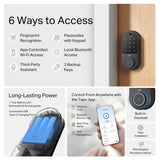 Tapo Smart Wi-Fi Door Lock, Deadbolt | Keyless Entry, Fingerprint Recognition, Touchscreen Keypad & in-App Monitoring with Scheduled Access|1-Year Rechargeable Battery | BHMA Grade 2 | DL110