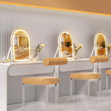 Hasipu Vanity Mirror with Lights, 14"× 18" Arched LED Makeup Mirror, Lighted Makeup Mirror with Lights, Smart Touch Control Dimmable 3 Modes Light 360°Rotation White