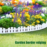 Garden Edging 33FT LOLEDE, 4.6IN Tall White Landscape Edging Border with 60 Stakes, Flexible Plastic Lawn Edging for Yard, Flower Beds,Tree Rings, Walkways & Garden Borders（Square-White）