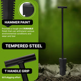 CKG Metal Detecting Shovel Digging Tool with Double Serrated Blade – Heavy Duty Digger Garden Root Cutter T-Handle Spade Professional Metal Detector Accessories