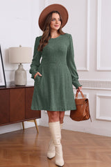Sampeel Sweater Dress for Women Fashion Christmas Fall Dresses 2025 Cowboy Chic Casual Teacher Outfits Green M