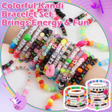 SMAODSGN 16Pcs Rave Music Bracelets Set Glow In The Dark EDM Music Stretch Bracelets Multicolor Rave Party Favor for Women Men EDM Party Music Festival