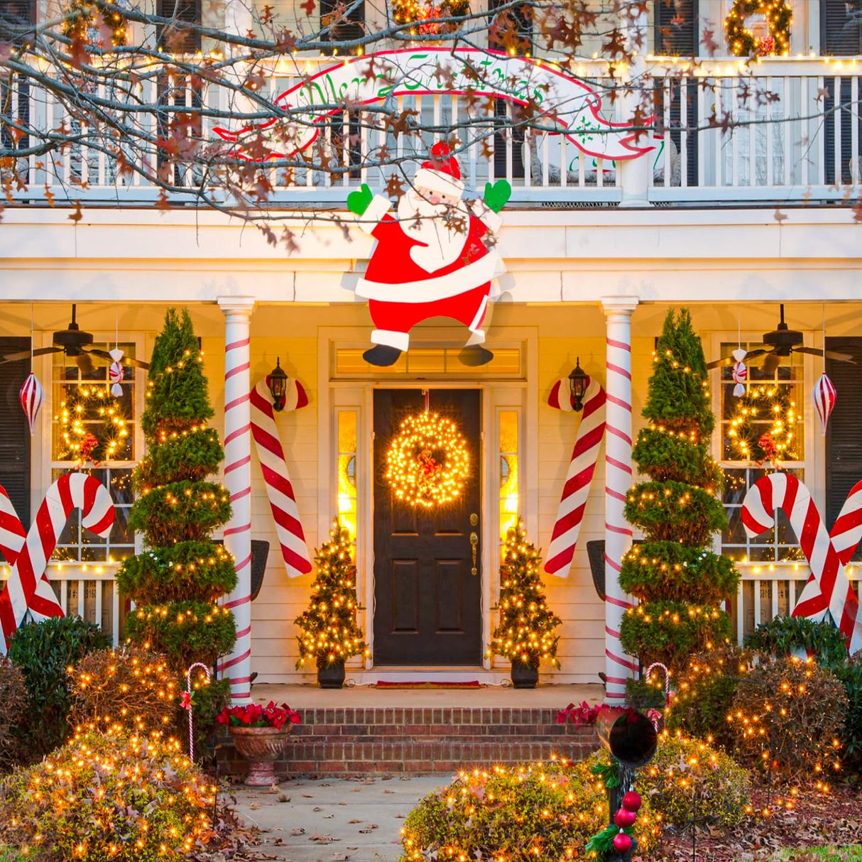 Nielfoi 2 Pack Christmas Lights Outdoor, Total 200FT 600LED Christmas Tree Lights with 8 Modes Waterproof, Warm White String Twinkle Lights Green Wire for Indoor Patio Garden Xmas Holiday Decorations