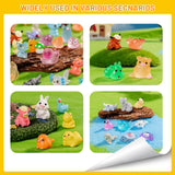 Cuteseven 300Pcs Mini Resin Animals Bulk 300 Styles Variety Tiny Animals Figure to Hide Luminous Glow in The Dark for Miniature Fairy Garden Decoration Hide Crafts Decor