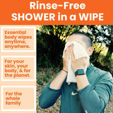 HyperGo XL Body Wipes for Women & Men – 12" x12" Rinse-Free Full Body Cleansing Wipes 2-20 Count Packs - Unscented | Biodegradable, Hypoallergenic, Aloe-Infused | Gym, Festival, Camping Essentials