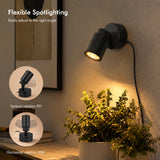 LED Spotlights Indoor, 5W Plants Uplighting with Remote Control Dimmable & Timer, Uplights Indoor Floor Spot Lights for Painting, Picture, Artwork, Accent Stick on Wall Light with 5.9 FT Plug Cord