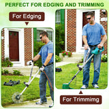 𝐔𝐩𝐠𝐫𝐚𝐝𝐞𝐝 Weed Eater Handle, Ergonomic String Trimmer Grip Extension Back Saver,with Adjustable Shoulder Strap, Universal Weedeater Handle for Lawn Care, Landscaping, Grass,Trimming (White)