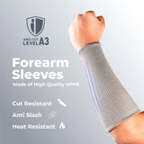 OriStout 4 Pairs Forearm Sleeves, Arm Protectors for Thin Skin and Bruising, Level 3 Cut Resistant Sleeves, Arm Protection for Gardening, Yard Working, Pet Grooming, Grey