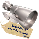 HammerHead Showers® Solid Metal 2 Inch High Pressure Shower Heads - BRUSHED NICKEL – 2.5 GPM Shower Heads High Pressure - High Flow Shower Head with ADJUSTABLE SPRAY PATTERN - Fixed Shower Head