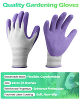 Irenare 24 Pairs Gardening Gloves Bulk for Women Ladies Breathable Rubber Coated Garden Glove for Yard Outdoor Work with Grip