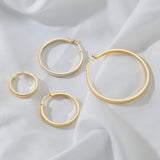 Aidomiya 14K Gold Hoop Earrings for Women 14K Gold Earrings for Women Gold Hoop Earring for Womens Hoops Understated Elegance with Smooth Lines Hoops Earring for Womens 20/25/30/40mm (30mm)