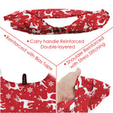 BeeGreen Christmas Reusable Grocery Bags 10 Pack Reusable Shopping Bags Bulk Christmas Gifts Tote Bags with Zipper Storage Pouch Elastic Band Foldable-Machine Washable