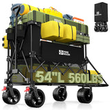HIKEMOON Double Decker Collapsible Wagon with Extended Tailgate, Black