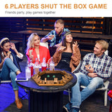 BIVOMON 1-6 Players Shut The Box Dice Game, Wooden Board Table Math Game for Kids Adult with 24 Dice, Close The Box Game for Family, Party, Christmas, Birthday