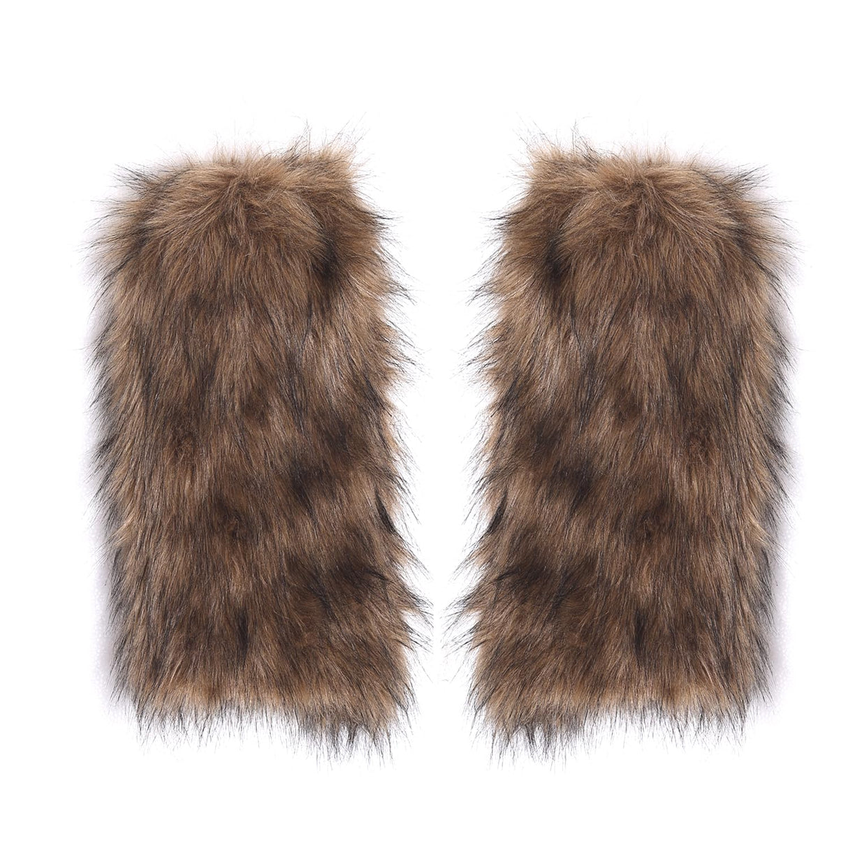 OSPNIEEK Fur Leg Warmers, Furry Leg Warmers for Womens, Faux Fluffy Leg Warmer, Soft Fuzzy Leg Warmer Boot Cuffs Covers for Winter Warm, Christmas, Halloween, Cosplay Party (Brown)