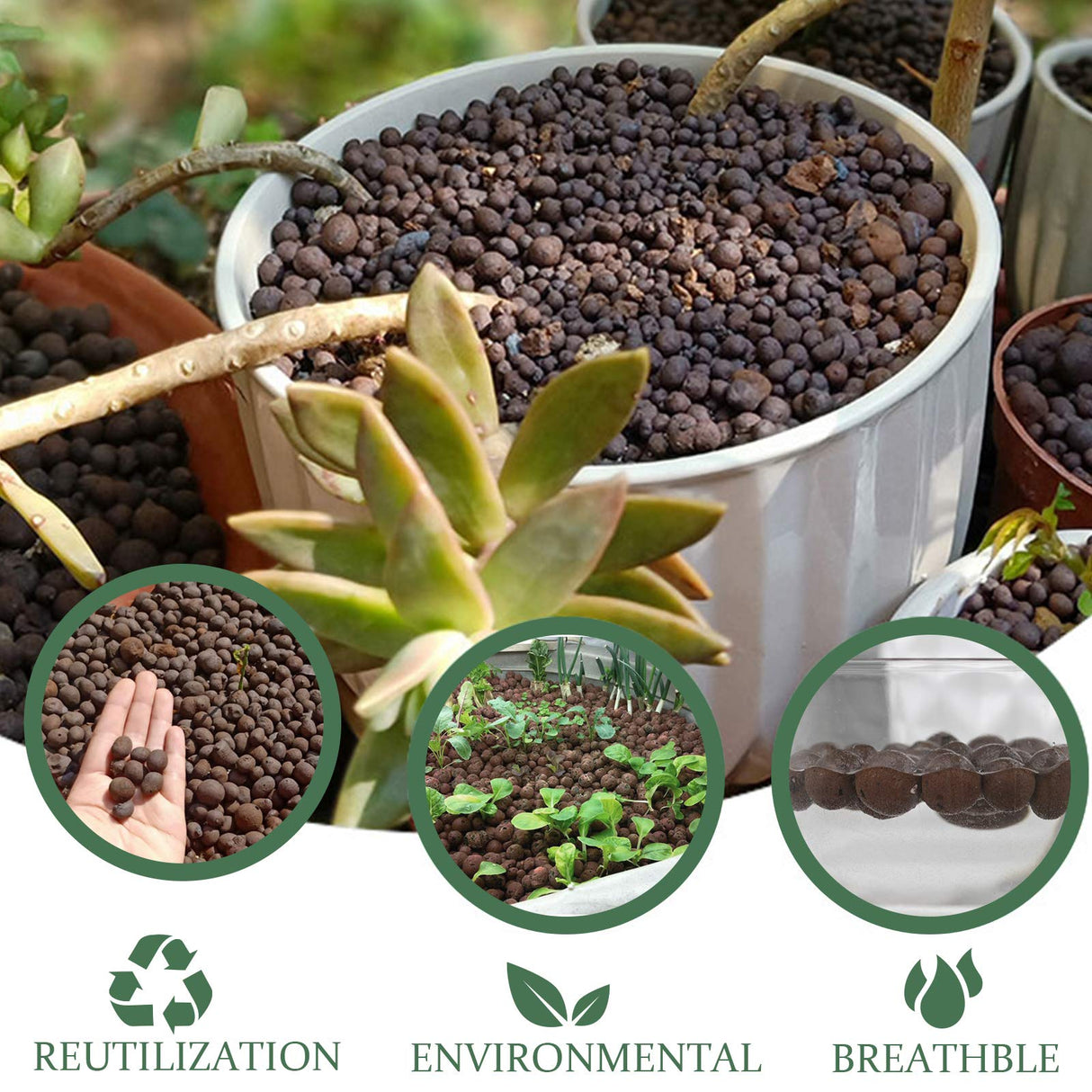 Malifea 4LBS Leca Expanded Clay Pebbles Hydroponics Supplies for Indoor Garden Plants (4LBS)