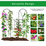 2 Pack 45" Metal Garden Trellis for Climbing Plants, Adjustable Angles