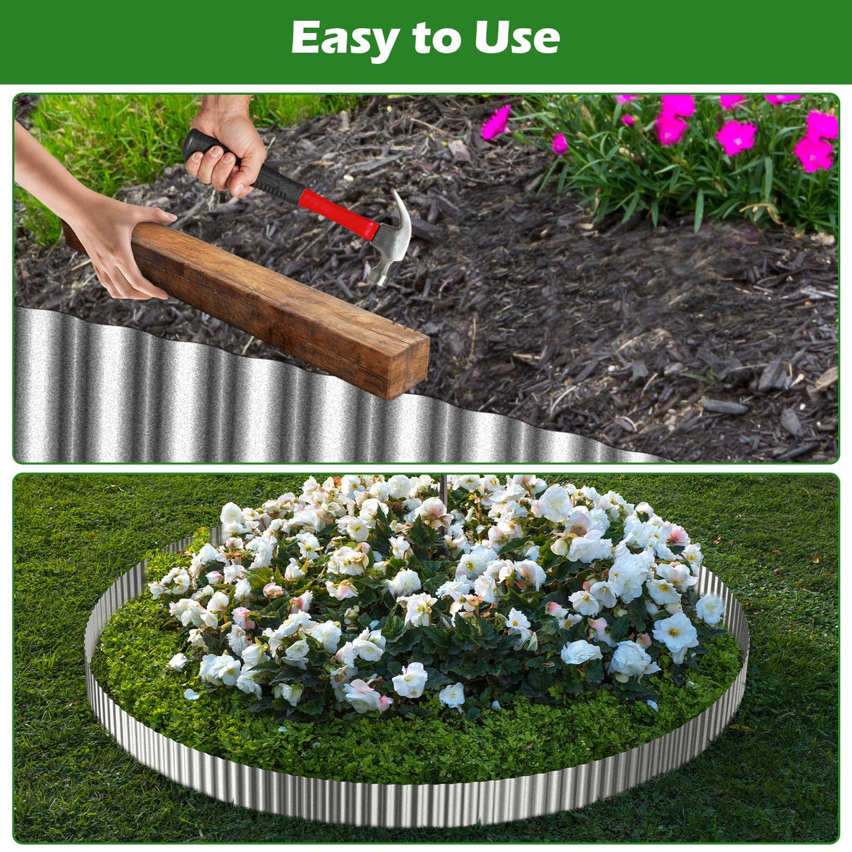100ft Landscape Edging, 3in Tall Corrugated Metal Garden Border