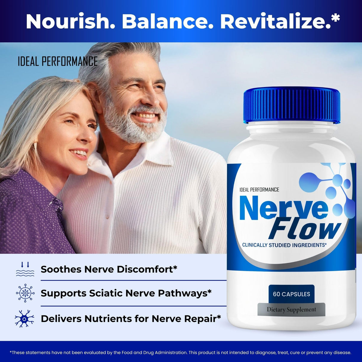 Nerve Flow for Neuropathy Capsules, Nerve Flow Supplement Advanced Nerve Health Pills - Extra Strength All Natural Healthy Circulation & Stable Levels, Advanced NerveFlow Support Reviews (2 Pack)