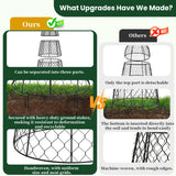 6 Pack Garden Cloche Plant Protectors from Animals, Adjustable 3-Tier Chicken Wire Plant Cages for Outdoor Plants, Stackable Metal Garden Cloches Keep Rabbits, Squirrels & Birds Away, 17.3" x 11.4"