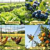 Jollybower Deer Fence Netting, 7 x 100 Feet Heavy Garden Netting Anti Bird Protective Net Reusable for Plants Fruit Trees Vegetables Against Birds Deer Squirrels and Other Animals
