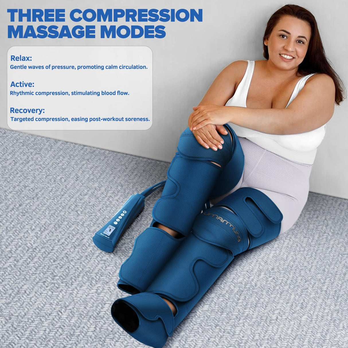 UMARMUNG Air Compression Leg Massager with Heat - Pain Relief & Circulation Booster for Foot, Calf, Knee and Thigh - Gifts for Men, Women, Dad, Mom for Mother's Day, Father's Day, Birthdays, Christmas