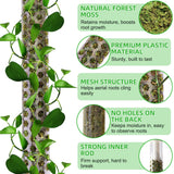 Fabulas 55 Inch Moss Pole Monstera Plant Support, 4 Pack 17 Inch Plant Support Stakes for Indoor Climbing Plants, Stackable Sphagnum Moss Pole Sticks for Garden Potted Planter, Pothos, Philodendron