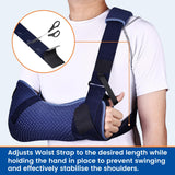 Willcom Arm Sling for Shoulder Injury with Waist Strap - Immobilizer Brace Support for Sleeping, Rotator Cuff Surgery (Comfort Version, Left, Large，40-51 inch)